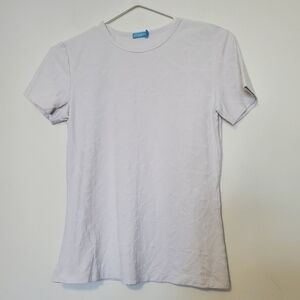 J. MClaughlin White Pattern Short Sleeve Tee Shirt